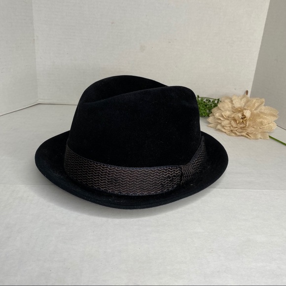 Bianchi Other - Vintage Bianchi Black Velvet Fedora Hat w/Ribbon